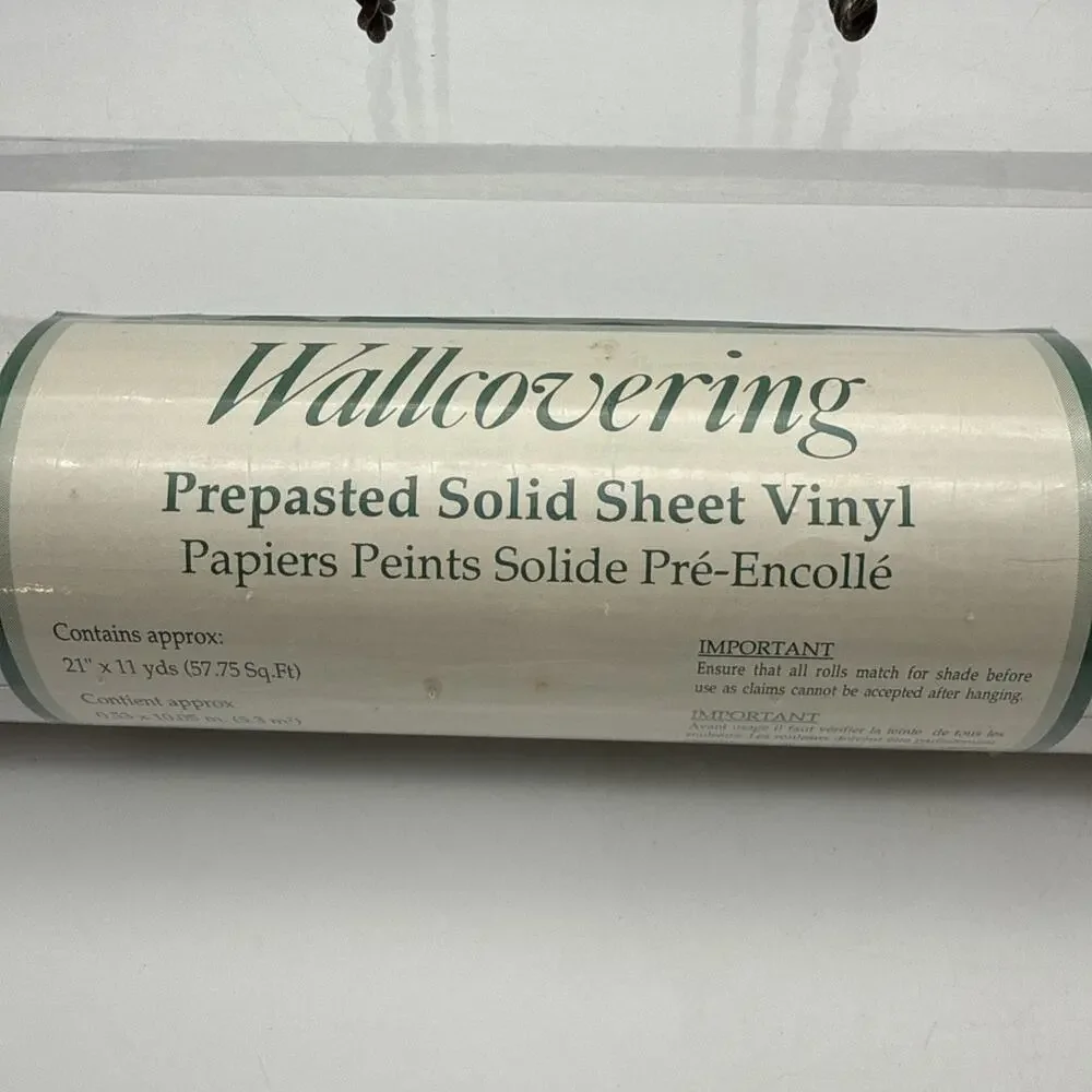 VTG 2 rolls Brewster Wallcovering Prepasted Solid Sheet Vinyl 27